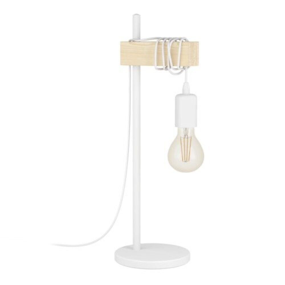 LED lámpa , asztali , E27 , acél , fa , fehér , EGLO , TOWNSHEND , 33163