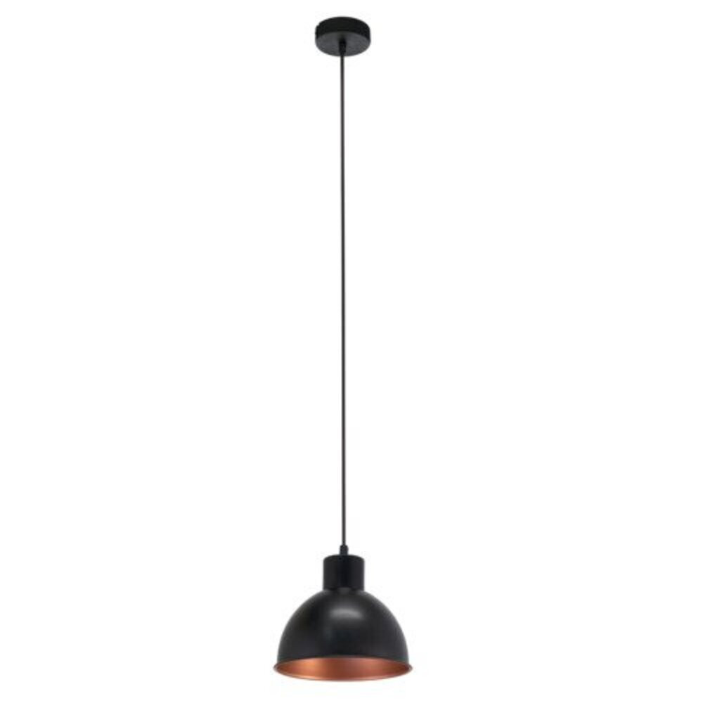 LED lámpa függeszték , mennyezeti , E27 , acél , fekete , vörösréz , EGLO , TRURO , 49238