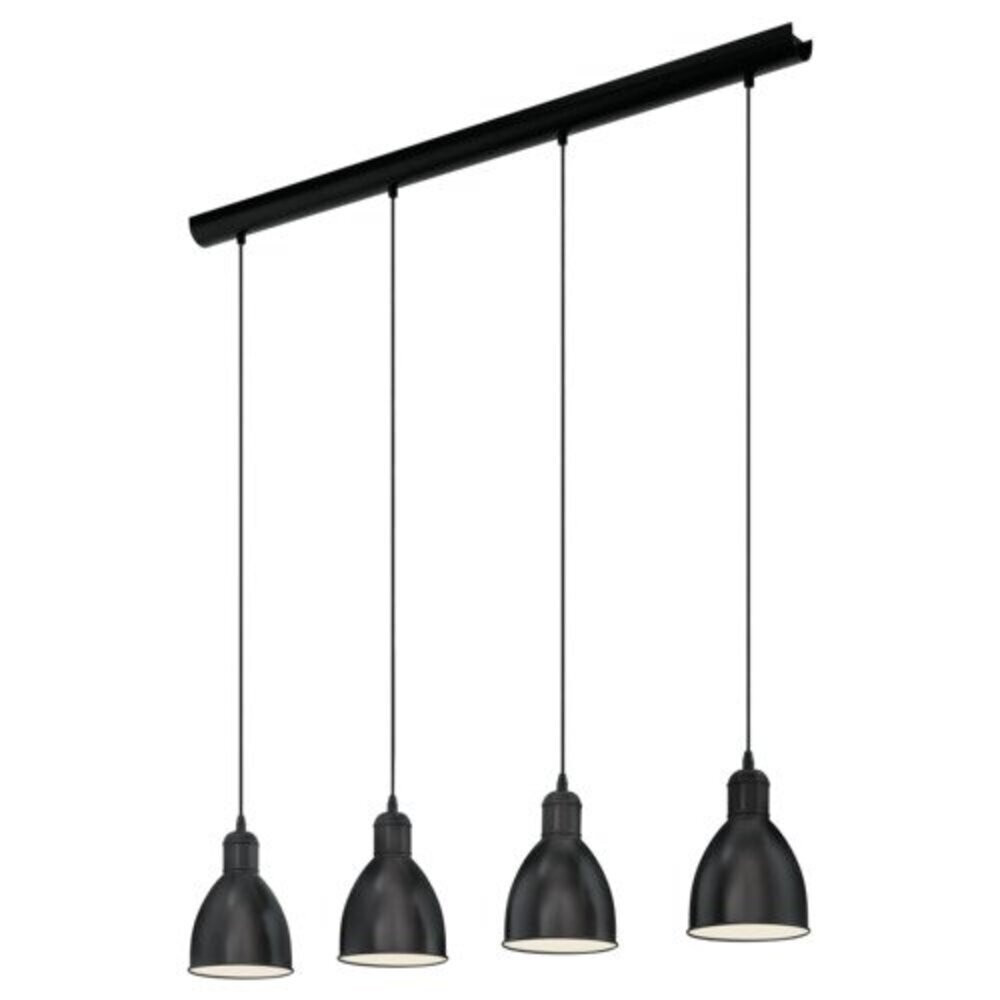LED lámpa függeszték , mennyezeti , 4 x E27 , acél , fekete , fehér , EGLO , PRIDDY , 49466