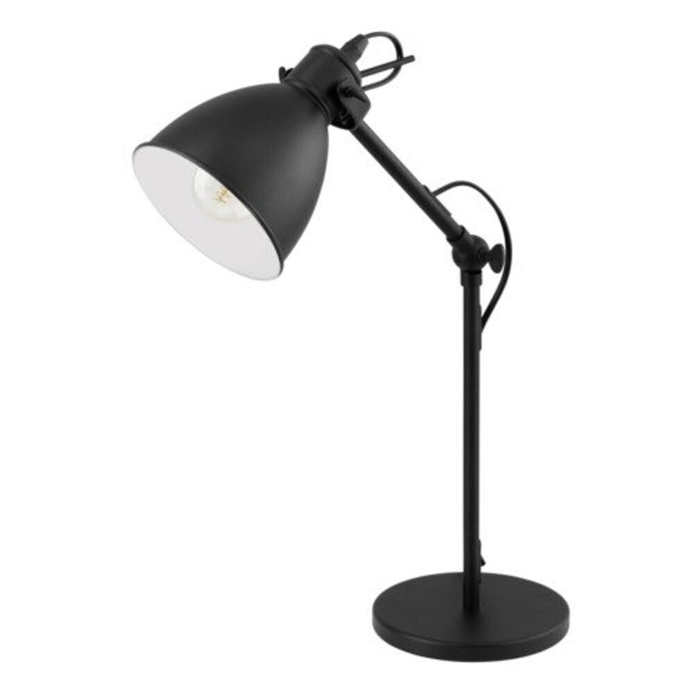 LED lámpa , asztali , E27 , acél , fekete , fehér , EGLO , PRIDDY , 49469