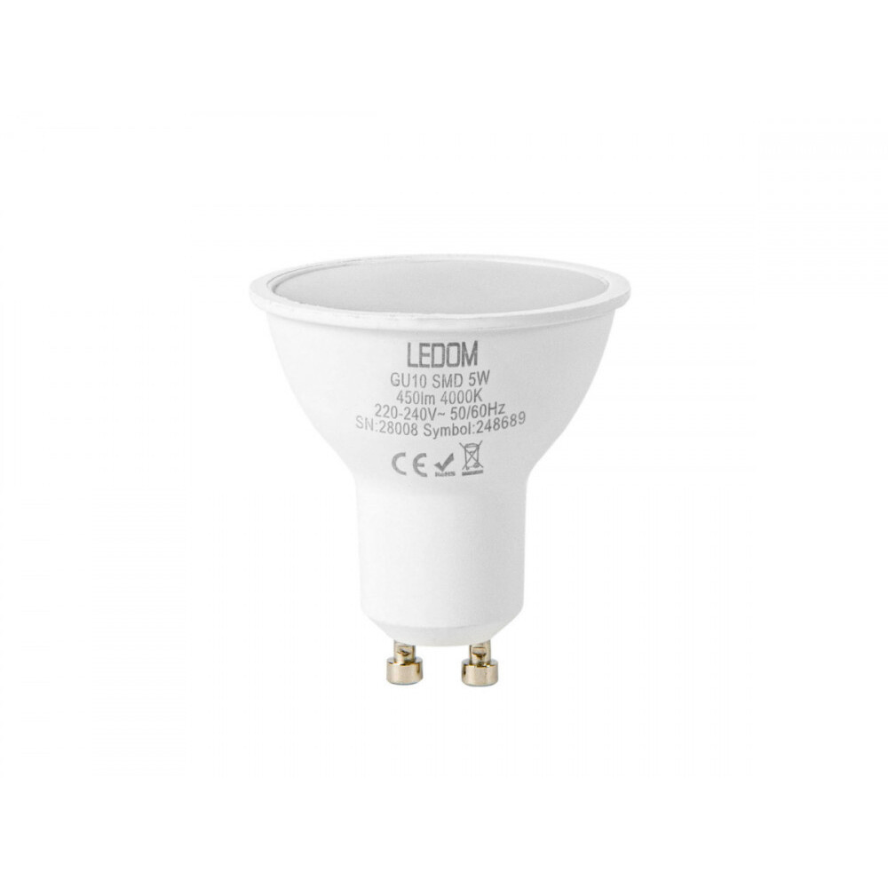 LED izzó GU10 5W 4000K 450lm 220-240V, természetes fehér, CRI≥80, LED line, LL-248689