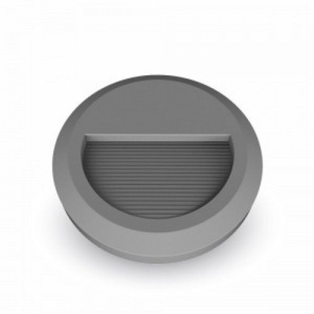 LED lámpatest , oldalfali , kültéri , lépcsővilágító , 2W , kerek , meleg fehér , szürke , IP65