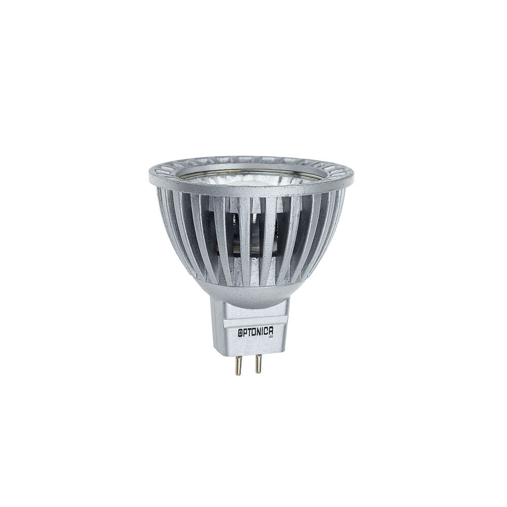 LED spotlámpa MR16 50°, 6W, 4500K, természetes fehér, GU5.3, 400 lm, ezüst, Optonica, 1169