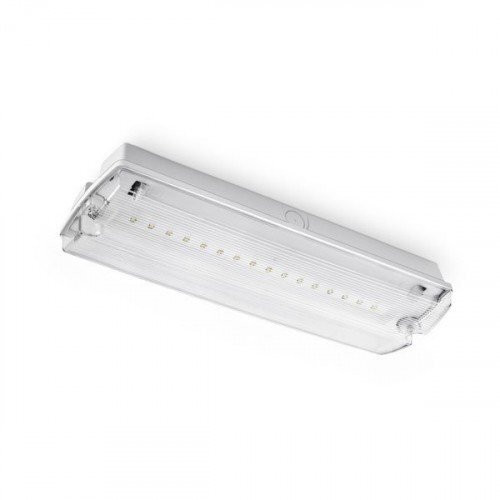 LED-es tömeges fejű vészkijárat-világítás, 3 órás vészhelyzeti időtartammal, 4W, 6000K, hideg fehér, 240 lm, átlátszó, IP65, Optonica, 7201