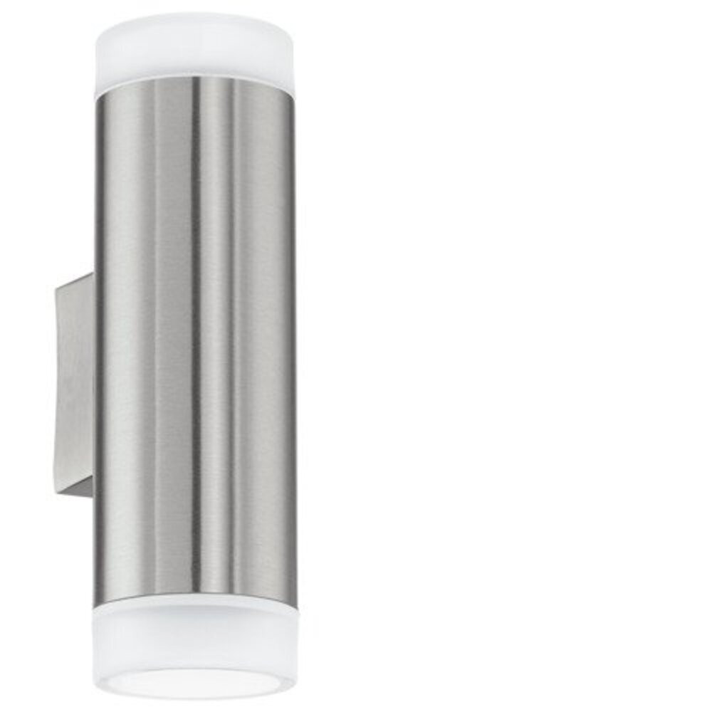 LED lámpatest , oldalfali , GU10 , 2x3W , természetes fehér , 2 irányú , nemesacél , kültéri , IP44 , EGLO , RIGA , 92736