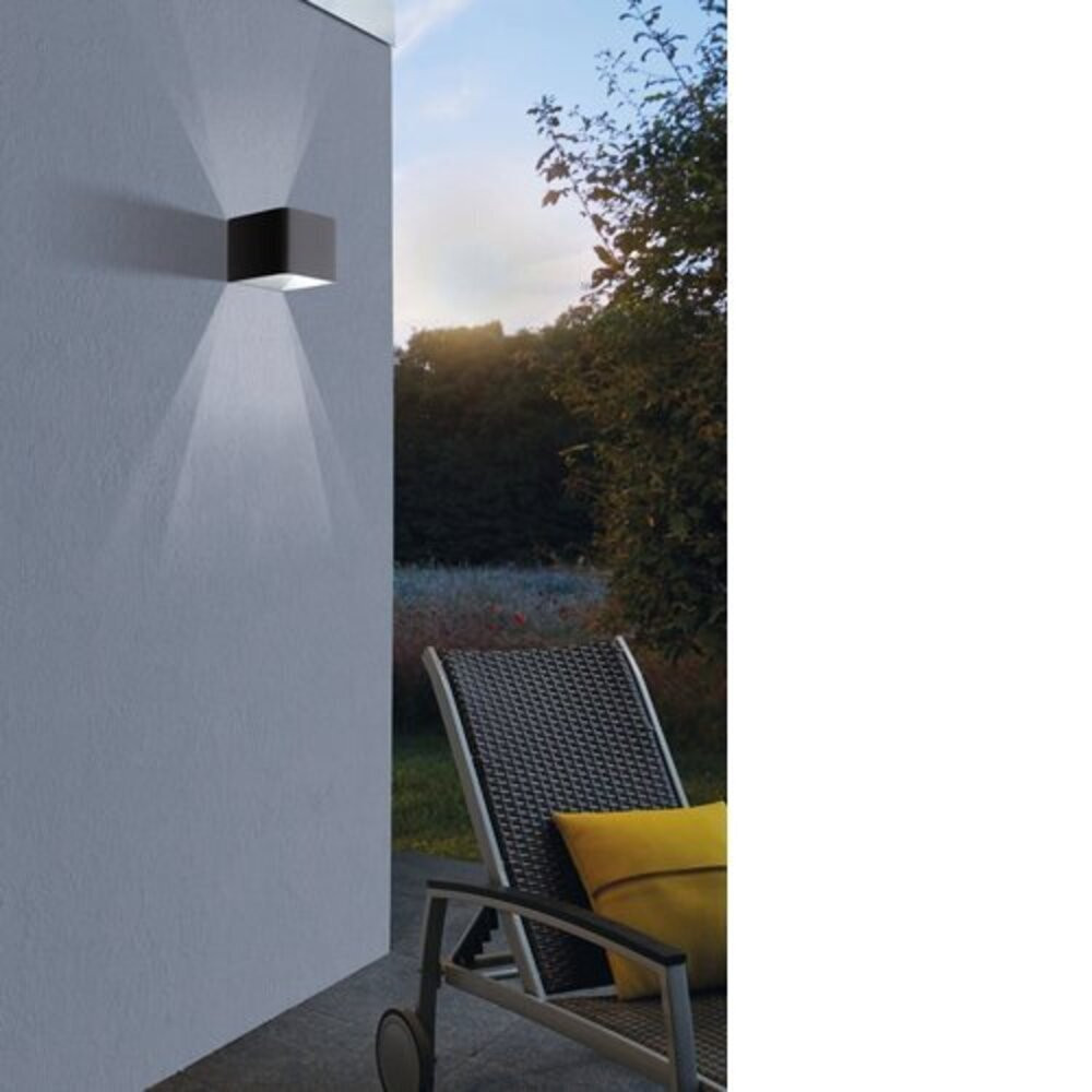 Led lámpatest , oldalfali, 6 Watt , meleg fehér , antracit , kültéri , IP44 , EGLO , DONINNI, 98269