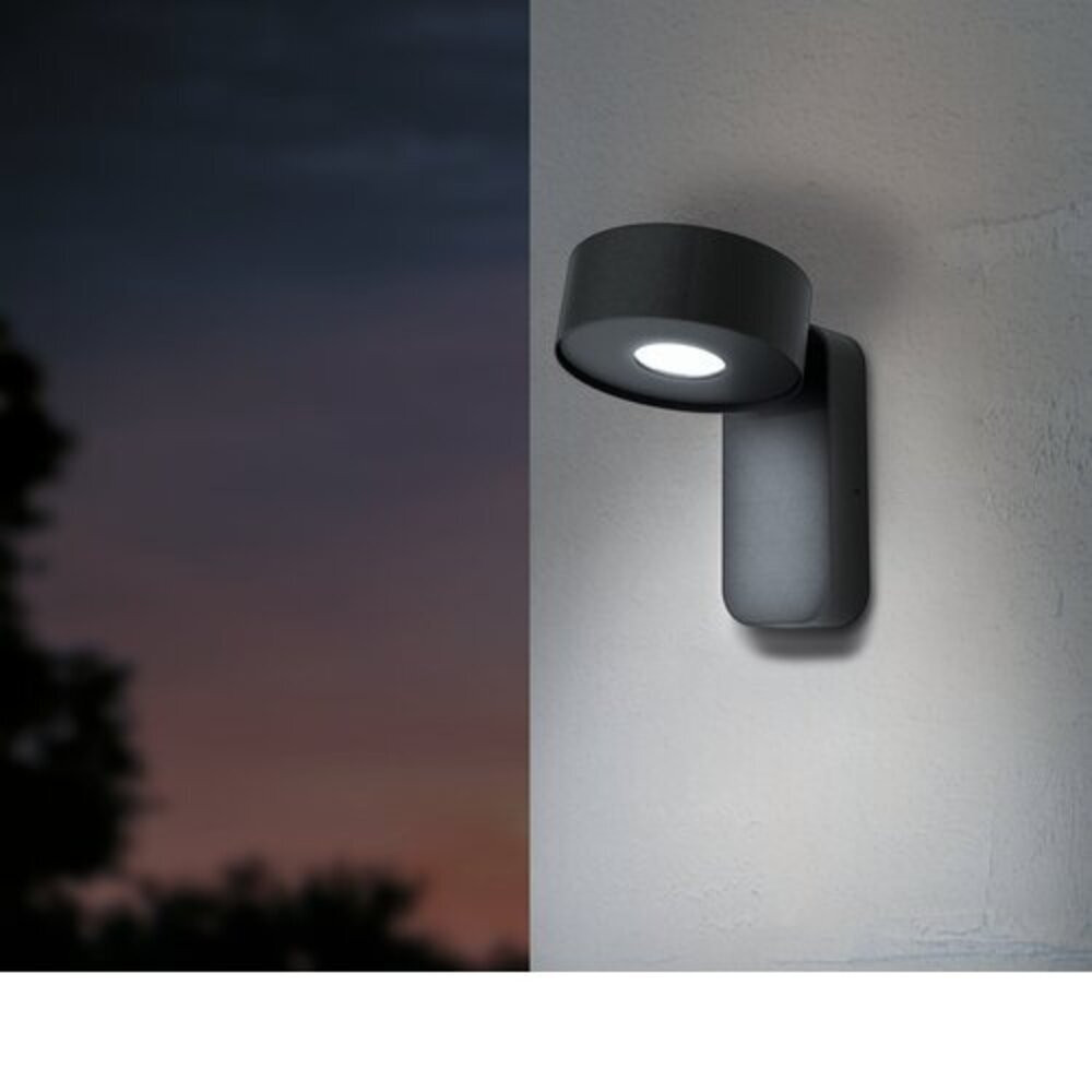 Led lámpatest , oldalfali , 6 Watt , meleg fehér , fekete , kültéri , IP44 , EGLO , PALOSCO , 98737