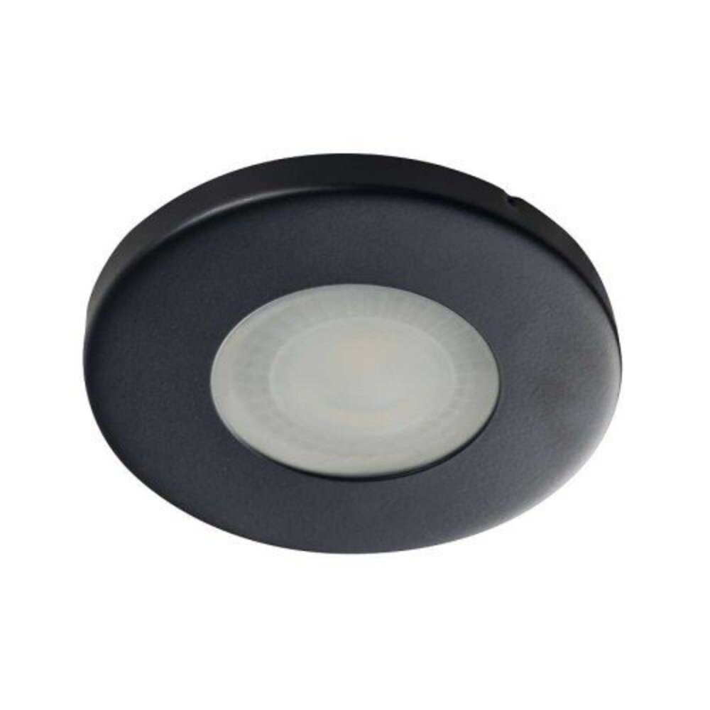LED lámpatest , spot keret , süllyesztett , kerek , MR16 , GU10 , fekete , IP44 , Marin