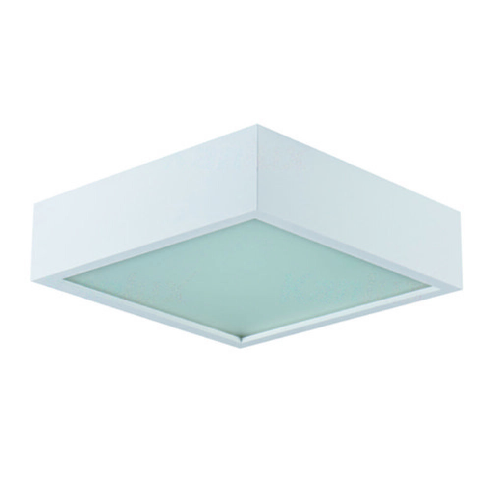 LED lámpatest , mennyezeti , 3 x E27 , négyzet , fehér, fa , üveg , MERSA
