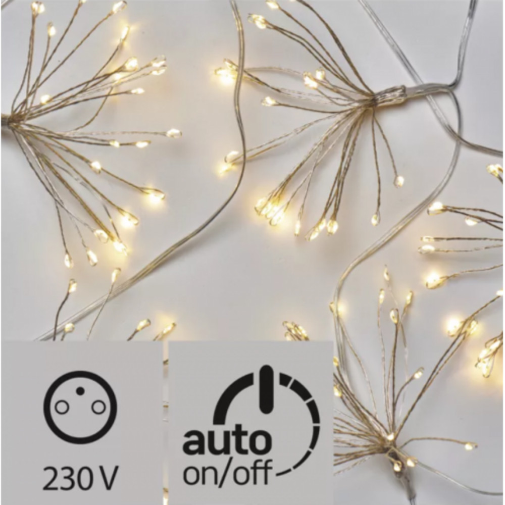 Led fényfüzér , beltéri , nano LED , 2.35 m , meleg fehér , időzíthető , IP44