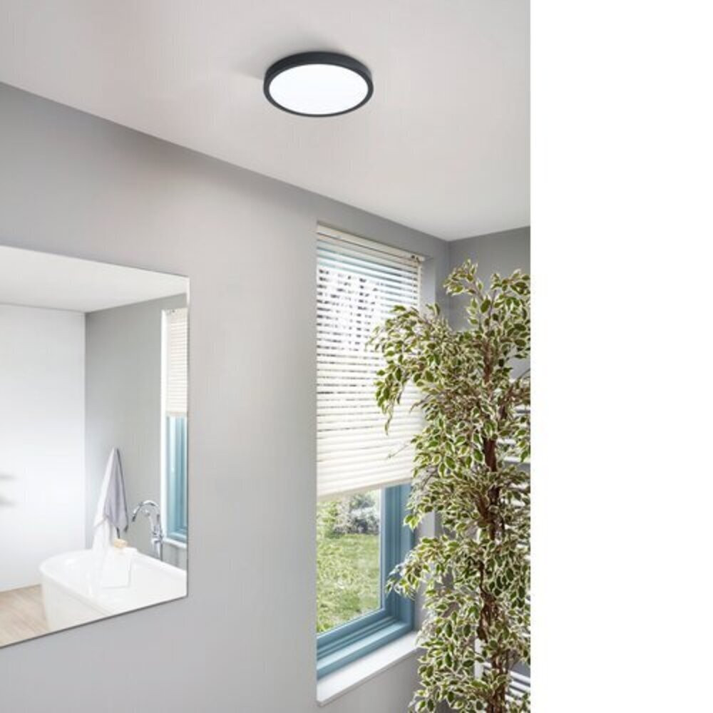 LED panel , 20W , falon kívüli , kerek , meleg fehér , fekete keret , IP44 , EGLO , FUEVA 5 , 99267