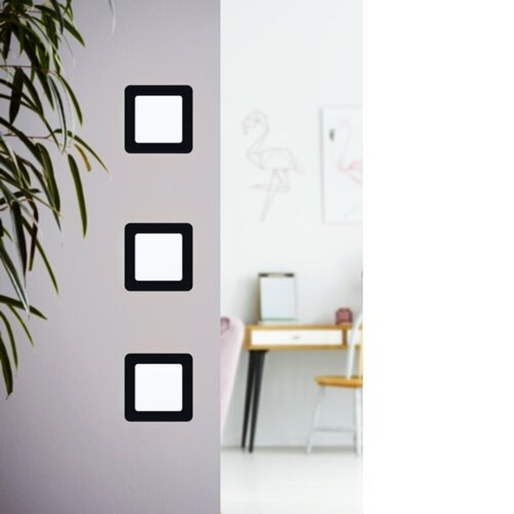 LED panel , 5.5W , süllyesztett , négyzet , természetes fehér , fekete keret , EGLO , FUEVA 5 , 99187