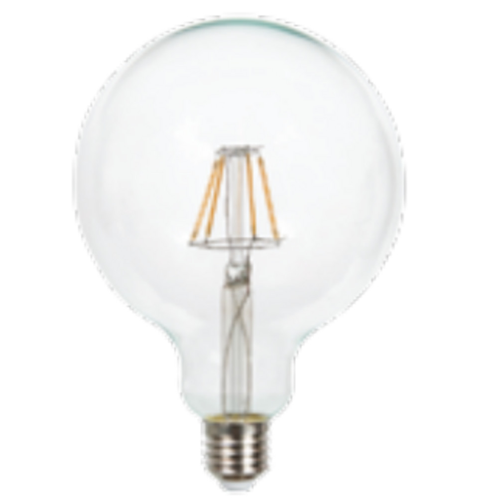 LED lámpa , égő , nagygömb , 125 mm , izzószálas hatás , körte , E27 foglalat , 6 Watt , meleg fehér