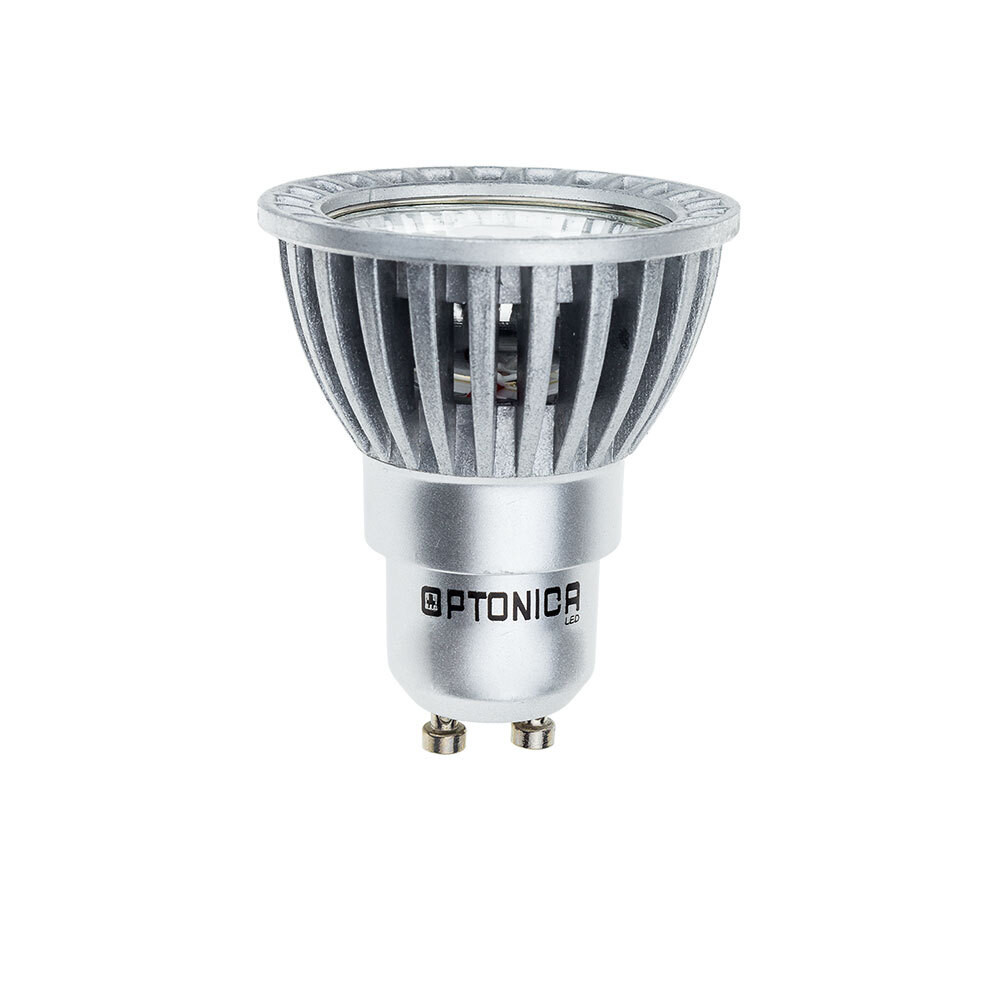 LED spotlámpa GU10 50° cob, 6W, 6000K, hideg fehér, 480 lm, ezüst, Optonica, 1269
