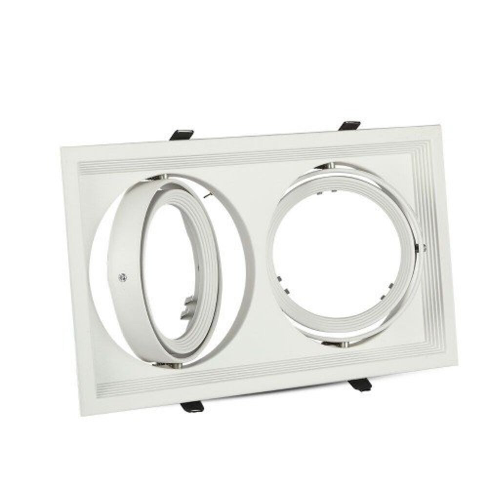 LED lámpatest , spot keret , 2 x G53 foglalat , süllyesztett , billenthető , fehér