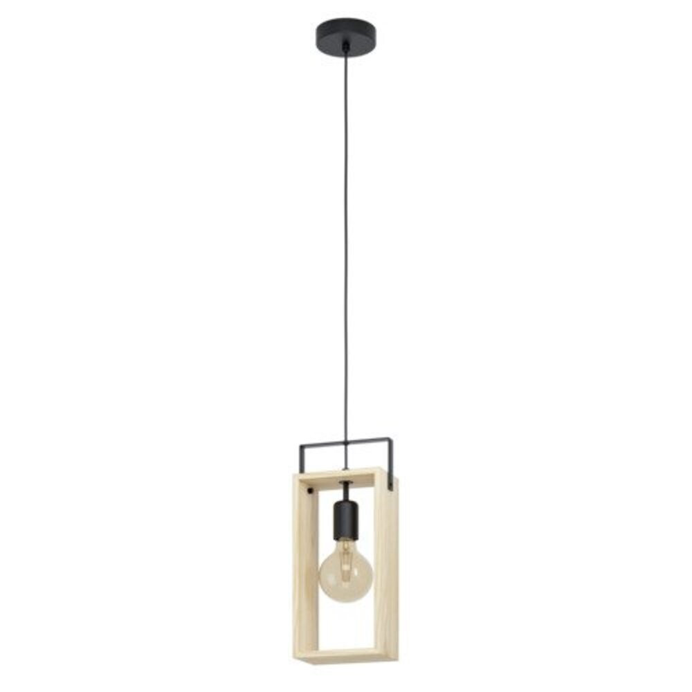 LED lámpa függeszték , mennyezeti , E27 , fa , fekete , EGLO , FAMBOROUGH , 43413