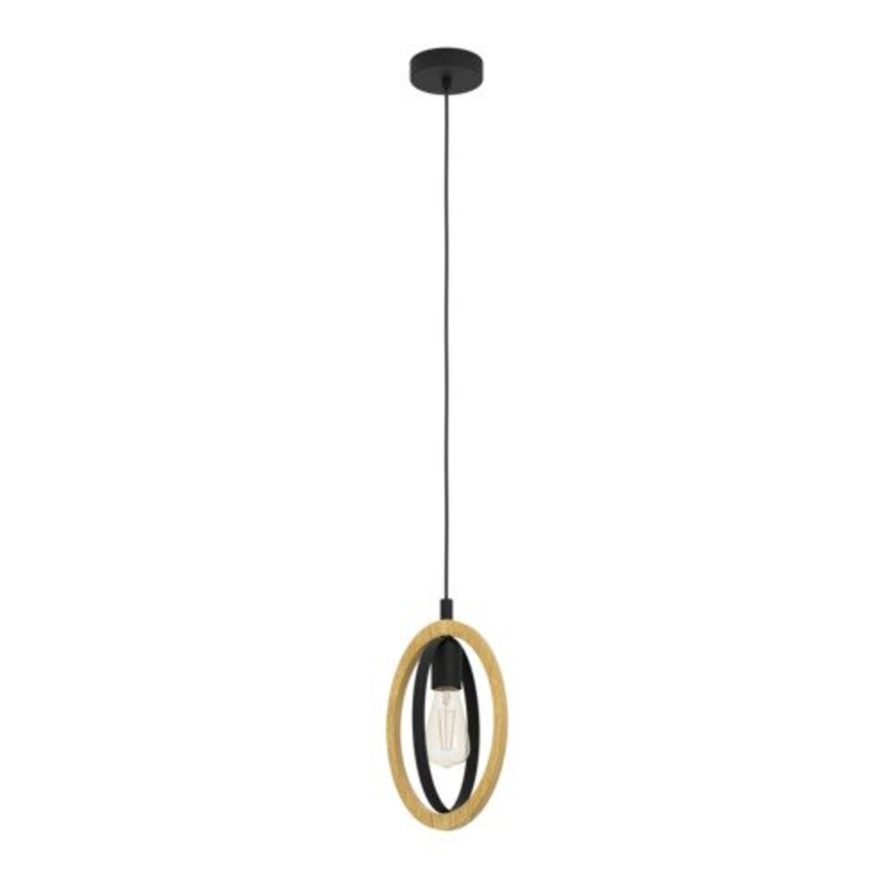 LED lámpa függeszték , mennyezeti , E27 , fa , fekete , EGLO , BASILDON , 43461