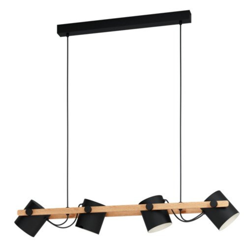 LED lámpa függeszték , mennyezeti , 4 x E27 , fa , fekete , EGLO , HORNWOOD , 43424