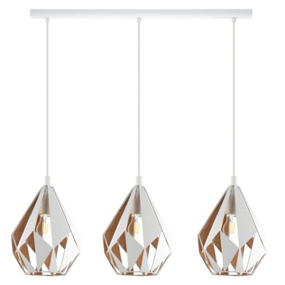 LED lámpa függeszték , mennyezeti , 3 x E27 , acél , fehér , arany , EGLO , CARLTON 1 , 43002