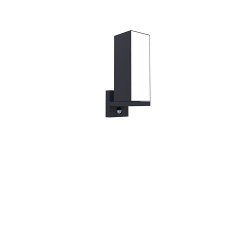 LED lámpatest , oldalfali , 2 irányú , 13W , meleg fehér , szürke , kültéri , mozgásérzékelős, IP54 , LUTEC , CUBA