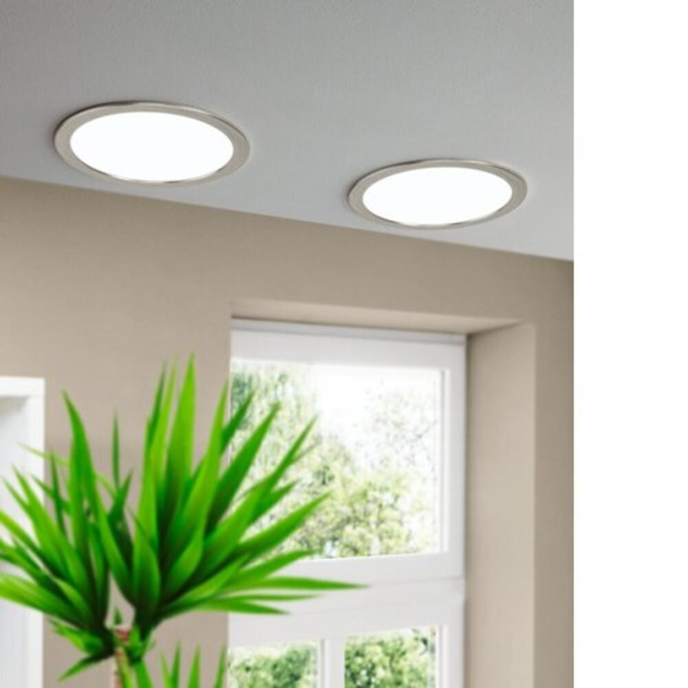 LED panel , 16.5W , süllyesztett , kerek , természetes fehér , matt nikkel keret , EGLO , FUEVA 5 , 99155