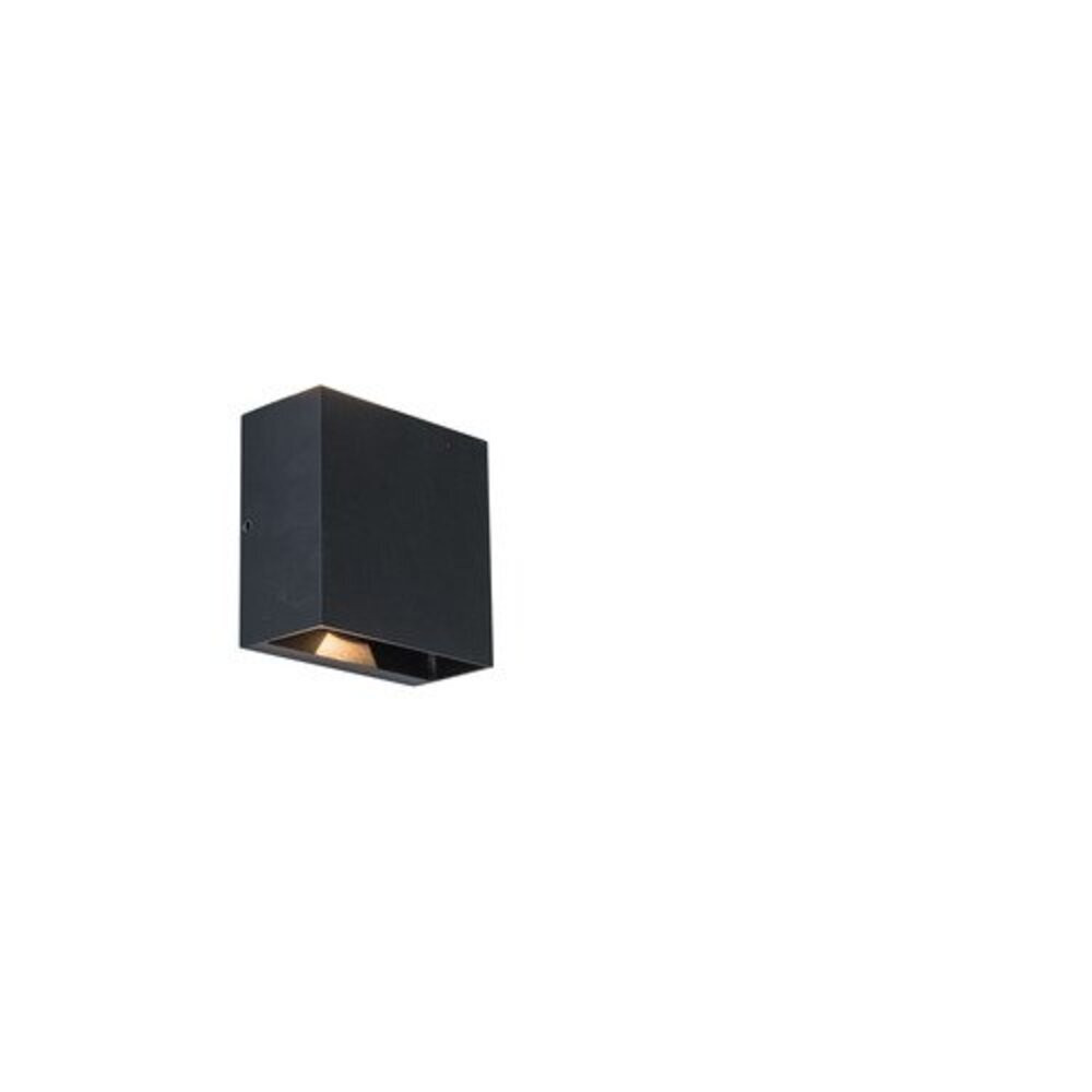 LED lámpatest , oldalfali , 2 irányú, 7.5W , állítható sugárzási szög , meleg fehér , matt fekete , kültéri , IP54 , LUTEC , GEMINI BEAMS