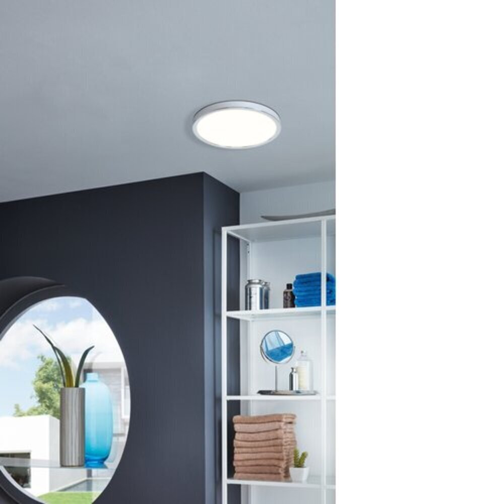 LED panel , 20W , falon kívüli , kerek , meleg fehér , króm keret , IP44 , EGLO , FUEVA 5 , 99266