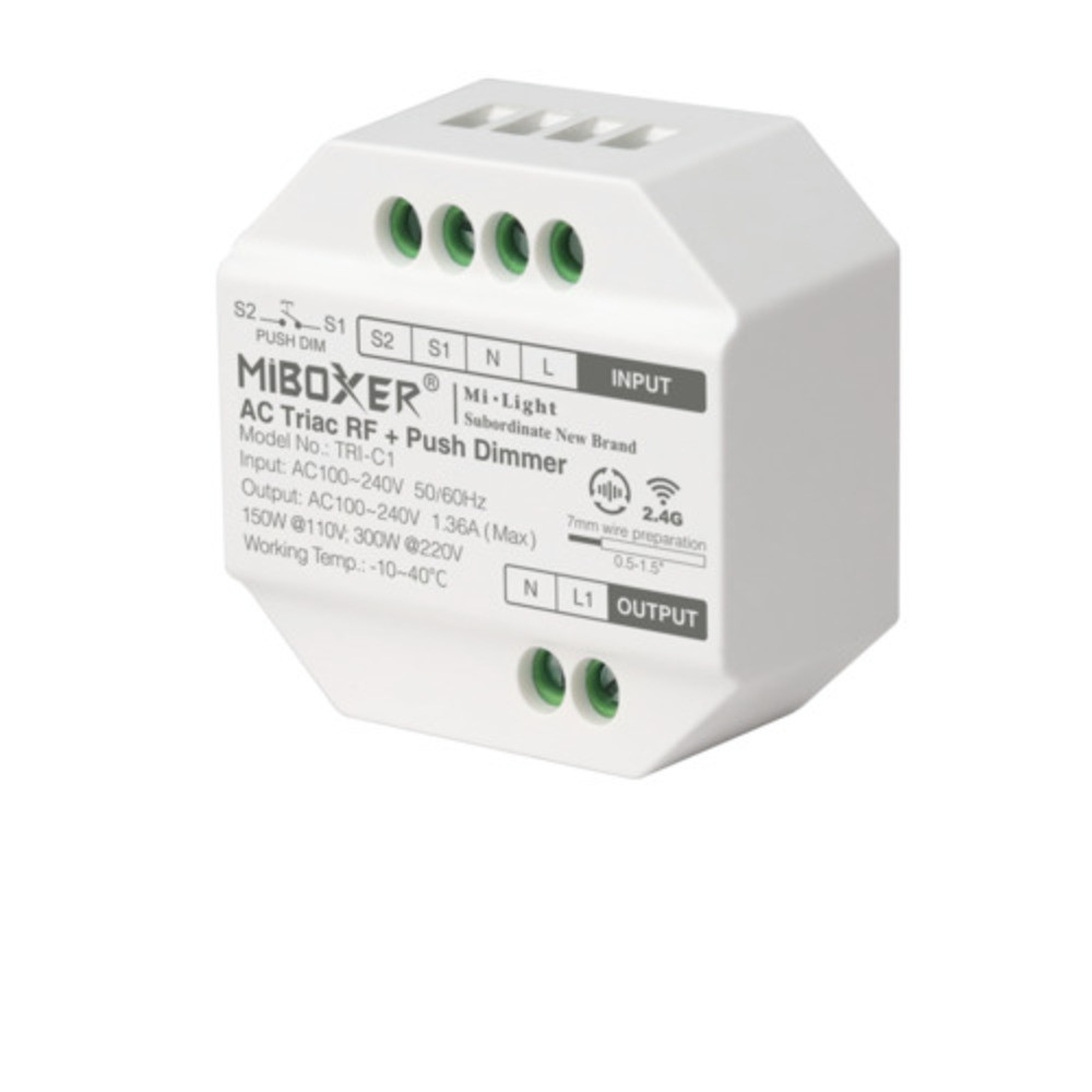 LED meghajtó , dimmer , 230V AC üzemű lámpákhoz , multifunkciós dimmelés , TRI-C1 , Miboxer (Mi-Light) , SMART