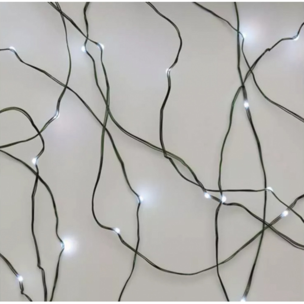 LED karácsonyi nano fényfüzér, zöld, 15 m, kültéri és beltéri, hideg fehér, időzítő, IP44, EMOS, D3AC05