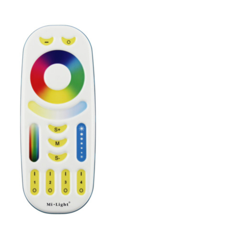 RGB-CCT , színes és fehér távirányító , állítható fehér színárnyalat , dimmer , 4 csoport (zóna) , group control , Miboxer (Mi-Light) , FUT092