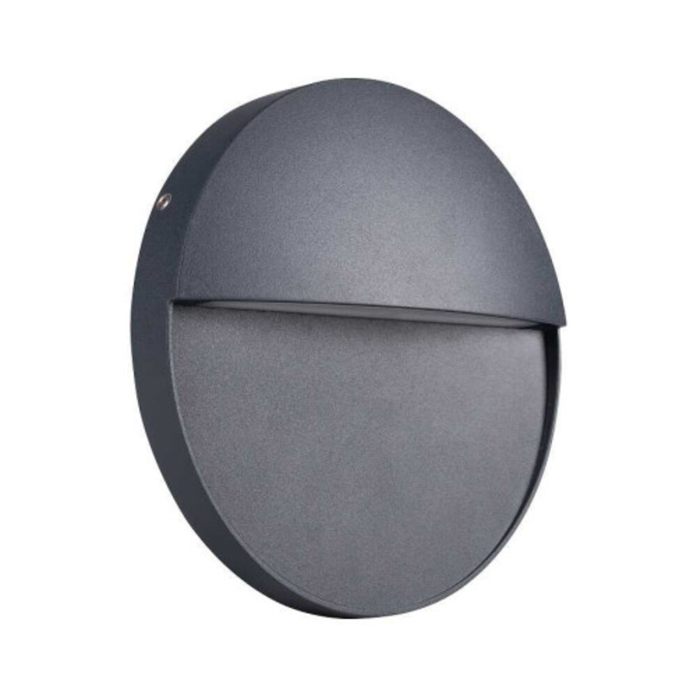 LED lámpatest , oldalfali , lépcsővilágító , 4W , kerek , természetes fehér , kültéri , antracit , IP54, DULI