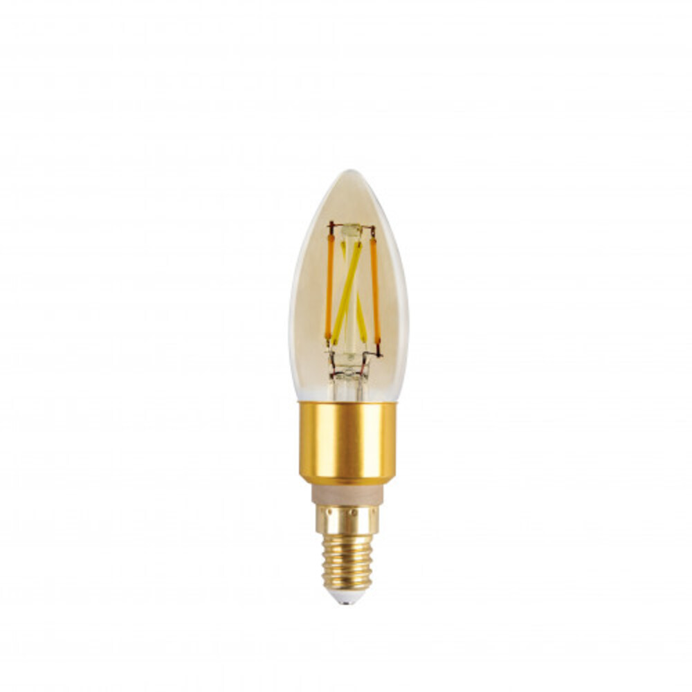 LED lámpa , égő , gyertya , izzószálas hatás , filament , E14 , 4.2W , dimmelhető , CCT , LUTEC CONNECT