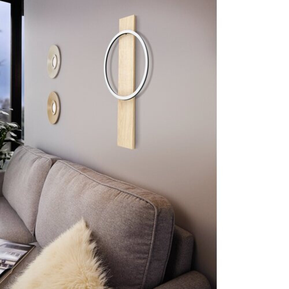 LED lámpa , fali , 12W , meleg fehér , fa , barna , EGLO , BOYAL LED , 99466