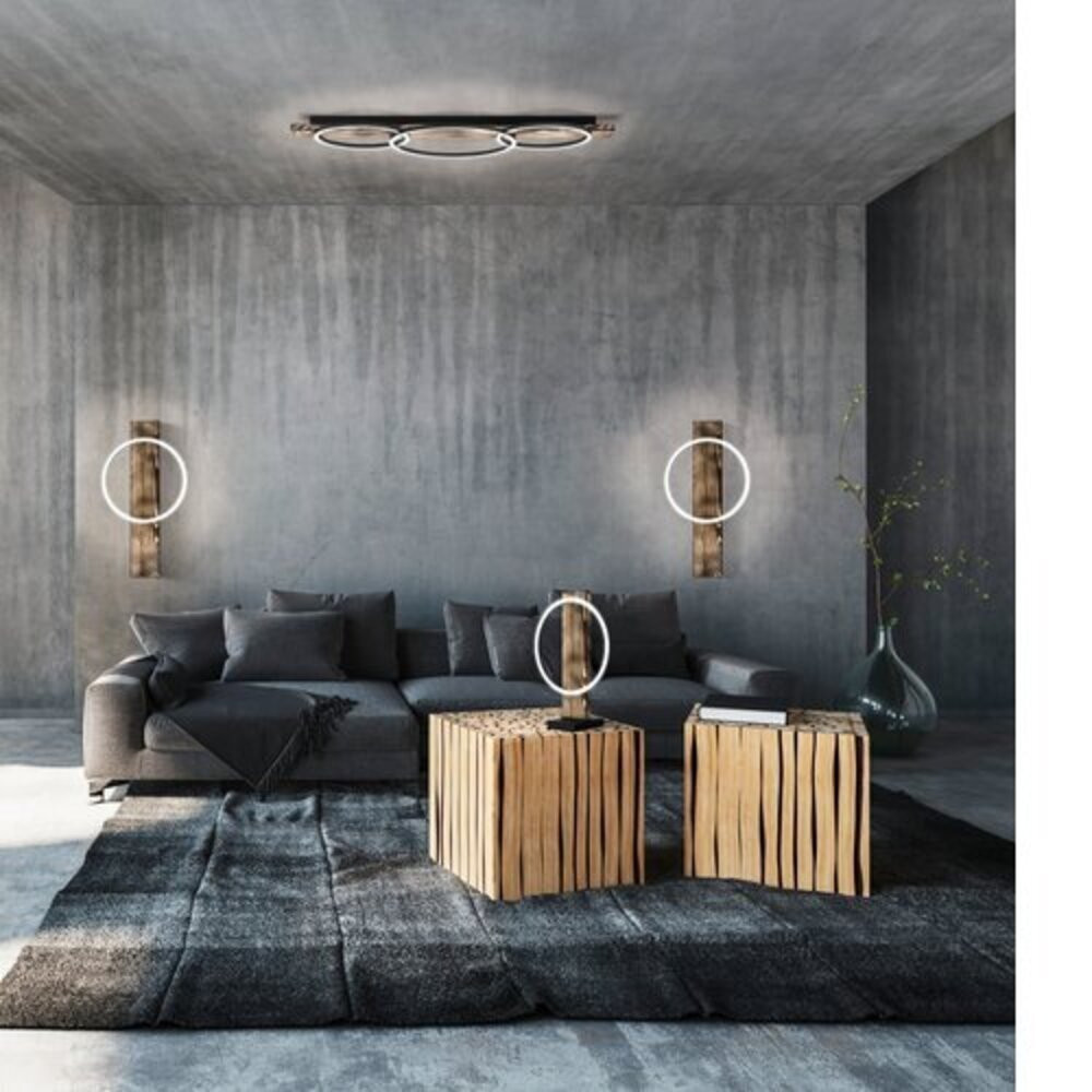 LED lámpa , mennyezeti , 3 x 12W , meleg fehér , fa , rusztikus barna , EGLO , BOYAL LED , 99413