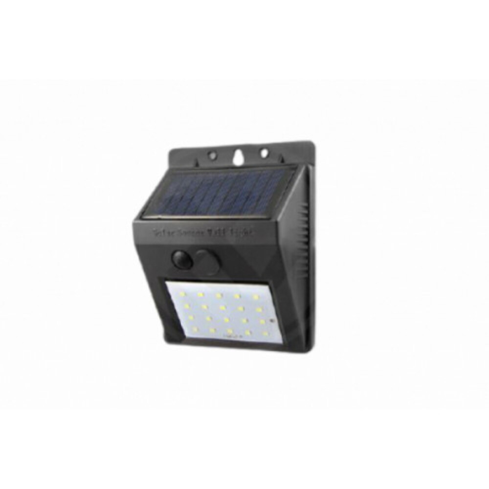 Led lámpatest , napelemes , alkonykapcsolóval , 3 Watt , hideg fehér , kültéri , fekete , IP65