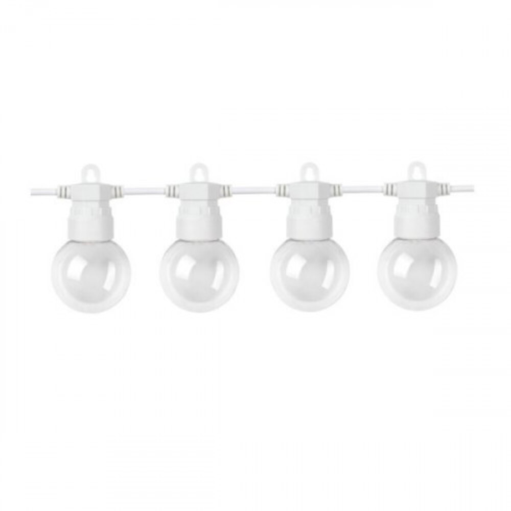 Led fényfüzér , kültéri , E27 , 10 db x 0.5W , 8 m , meleg fehér , fehér , IP65