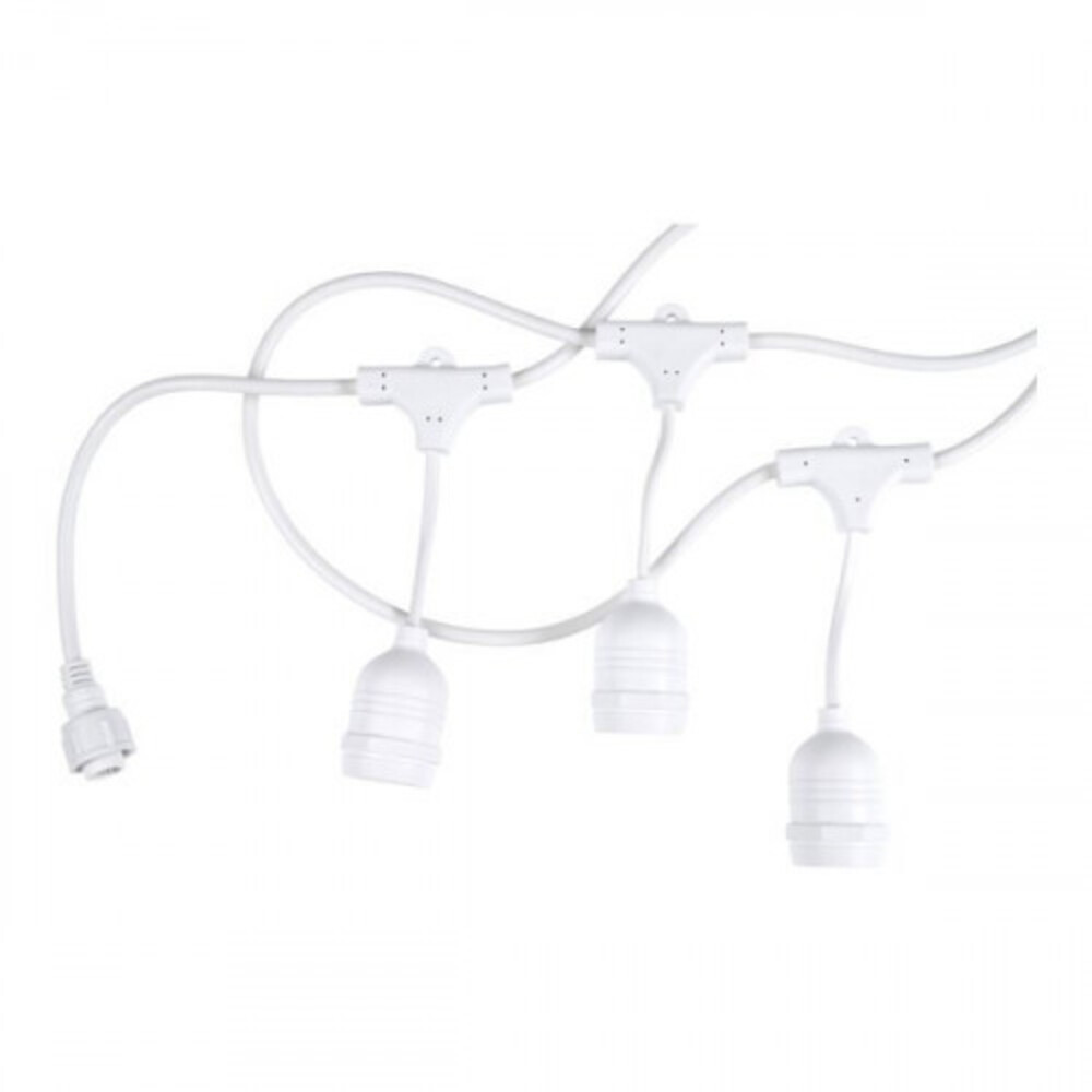 Led fényfüzér , kültéri , 15 db x E27 , 14.4 m , fehér , IP65