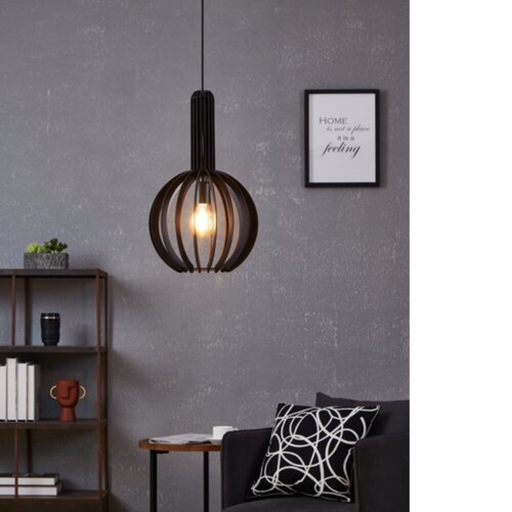 LED lámpa , függeszték , mennyezeti , E27 foglalat , fekete , 31 cm , EGLO , VELASCO , 900153