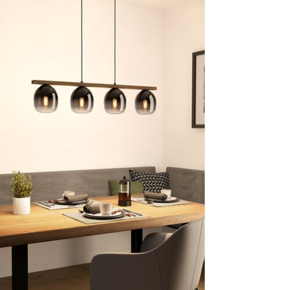 LED lámpa , függeszték , mennyezeti , 4xE27 foglalat , fekete , EGLO , FILAGO , 900186