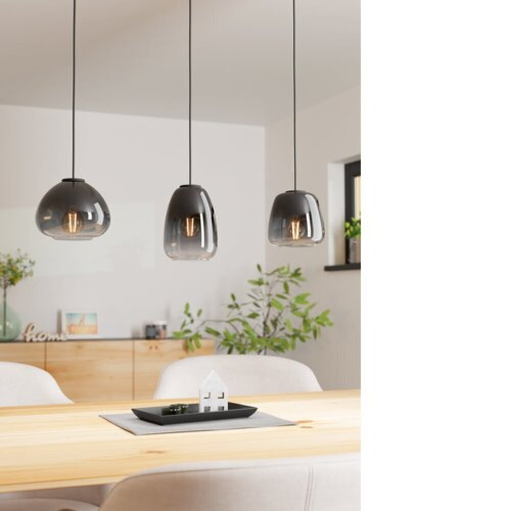 LED lámpa , függeszték , mennyezeti , 3xE27 foglalat , fekete , EGLO , AGUILARES , 900195