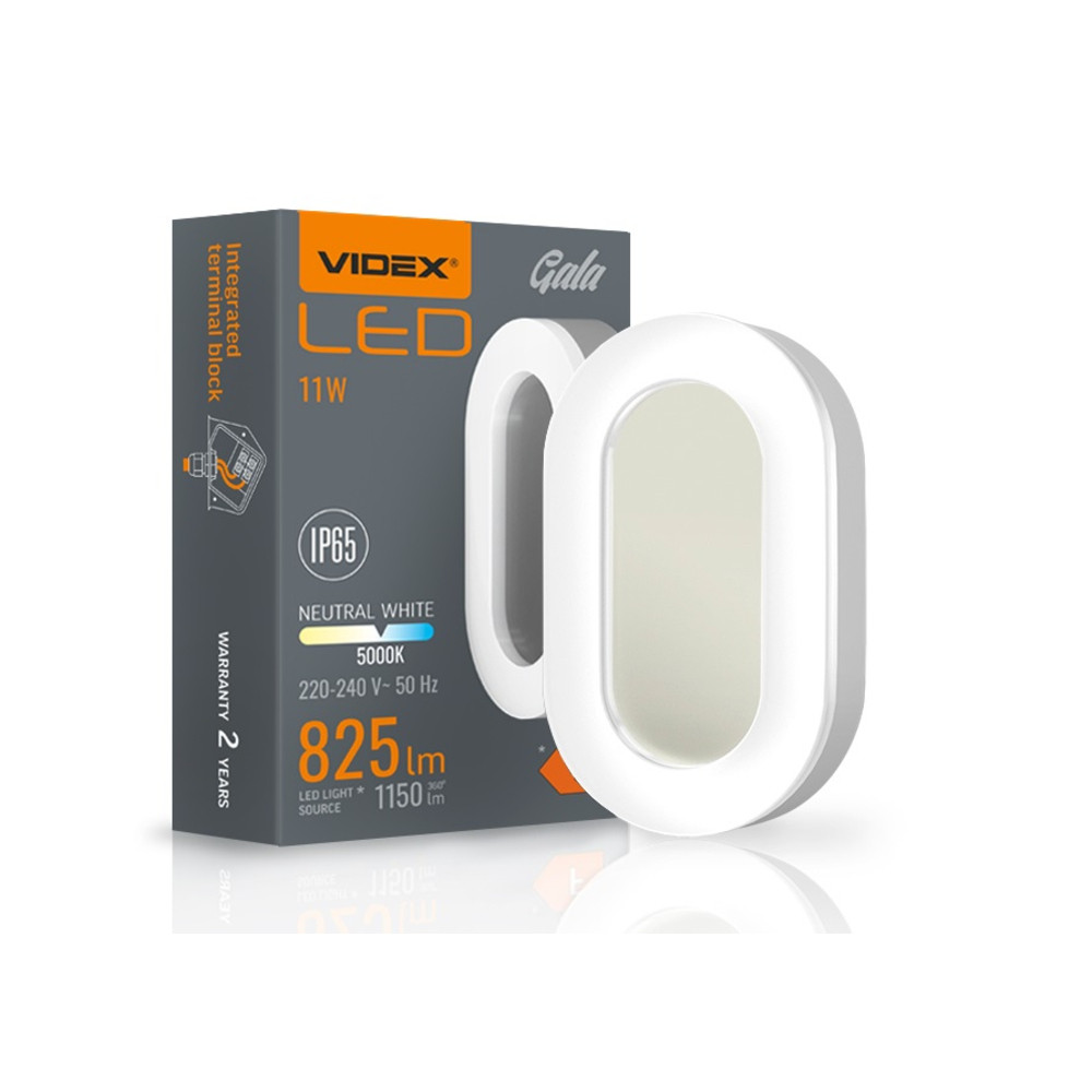 LED lámpatest , 11W , ovális , természetes fehér , IP65 , VIDEX GAIA