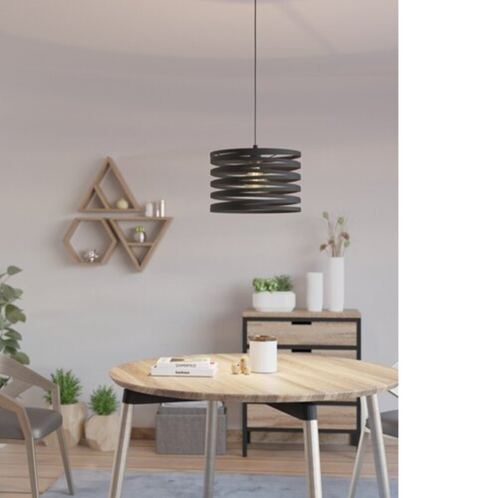LED lámpa függeszték , mennyezeti , 37 cm , E27 , acél , fekete , EGLO , CREMELLA , 99345