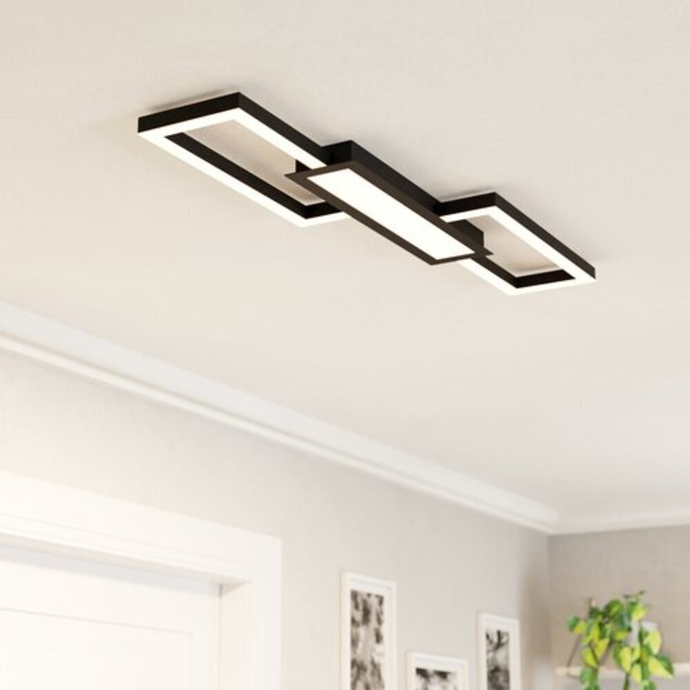 LED lámpatest , mennyezeti , 37W , CCT , dimmelhető , távirányítóval , fekete , EGLO , MONIROTE , 99792