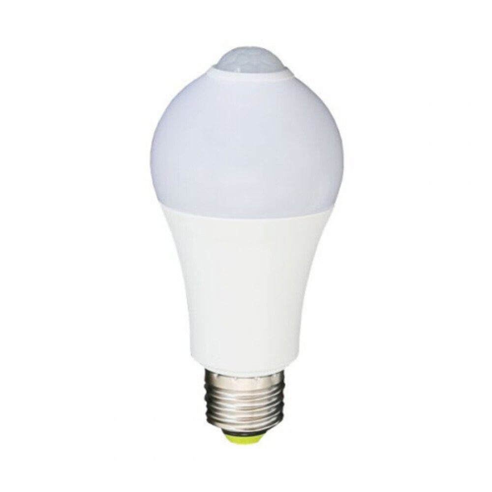 LED lámpa , égő , mozgásérzékelővel , E27 foglalat , 7W , hideg fehér