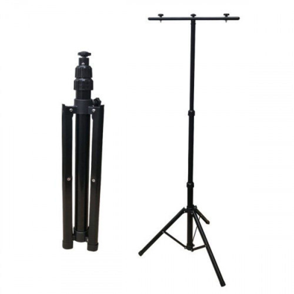 Három lábú állvány LED reflektorhoz , 2 fejes tripod , 157 cm , fekete