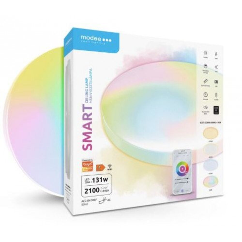 Led lámpatest , mennyezeti , 20W , RGB , CCT , dimmelhető , WIFI , TUYA , Modee