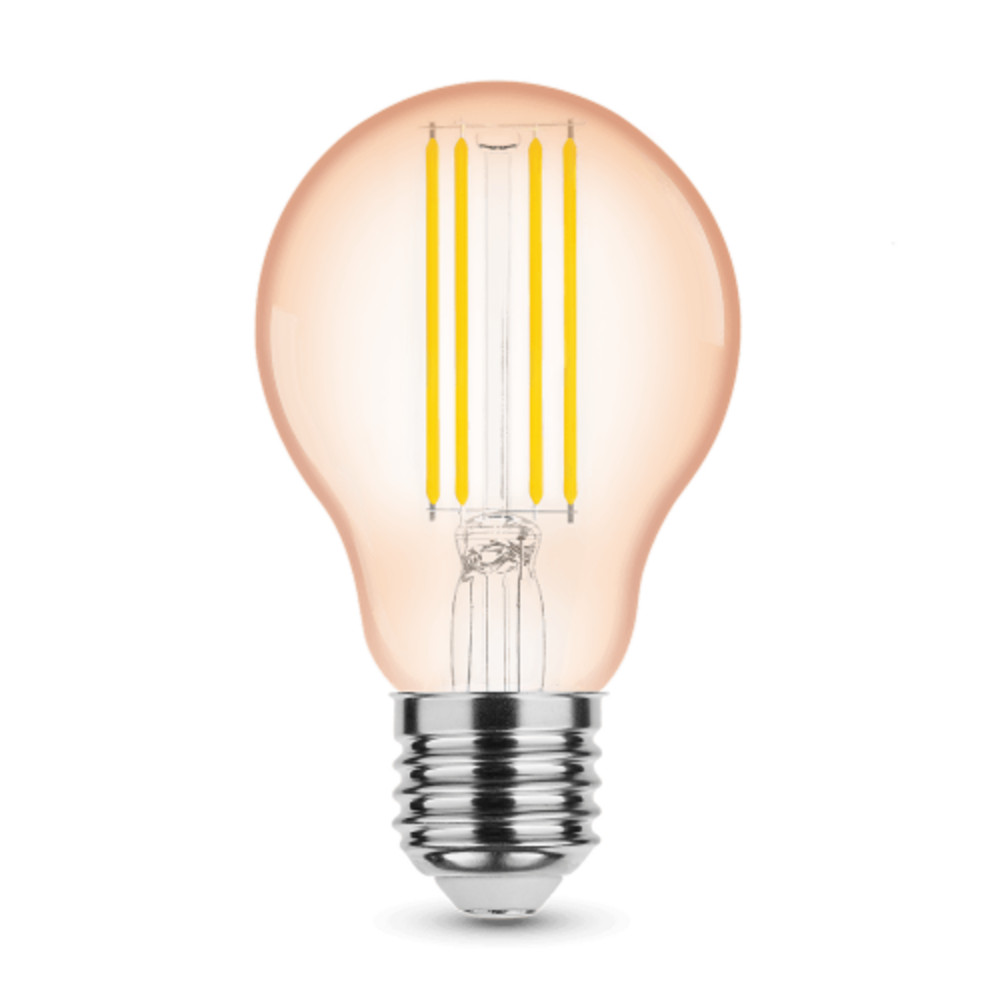 LED lámpa , égő , izzószálas hatás , filament , E27 foglalat , A60 , Edison , 4 Watt , meleg fehér , 1800K , borostyán sárga , Modee