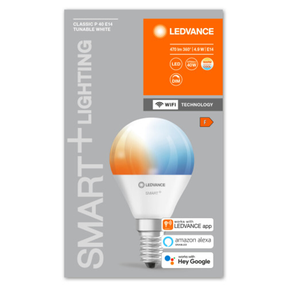 LED lámpa , égő , kis gömb , E14 , 4.9W , CCT , dimmelhető , LEDVANCE Smart+ WIFI