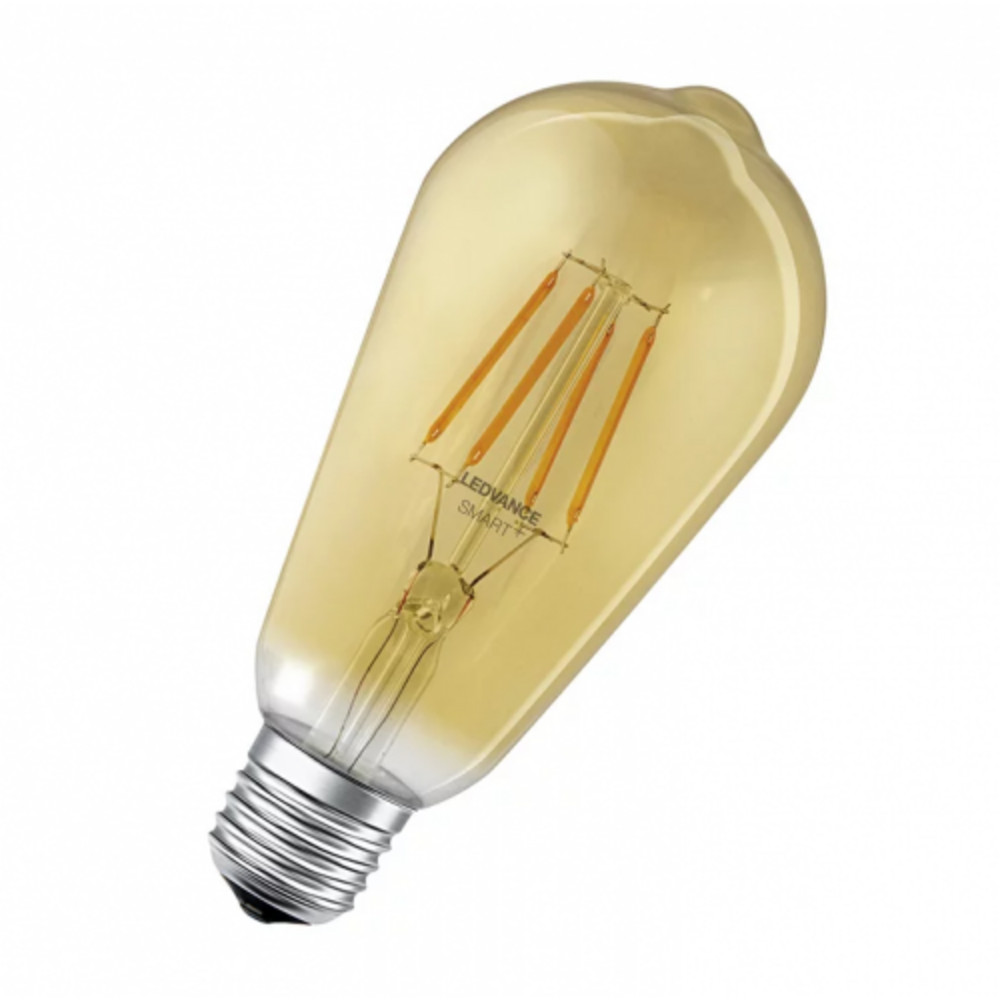 LED lámpa , égő , izzószálas hatás , filament , E27 foglalat , ST64 , Edison , 6W , meleg fehér , dimmelhető , arany , LEDVANCE Smart+ WIFI