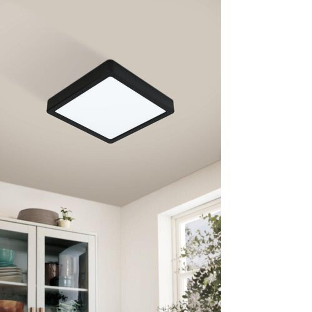 LED panel , falon kívüli , 16.5W , CCT , dimmelhető , 21 x 21 cm , négyzet , fekete , IP44 , EGLO Connect.Z , Zigbee , FUEVA-Z , 900109